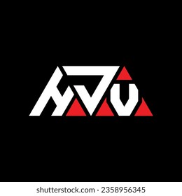 HJV triangle letter logo design with triangle shape. HJV triangle logo design monogram. HJV triangle vector logo template with red color. HJV triangular logo Simple, Elegant, and Luxurious design.