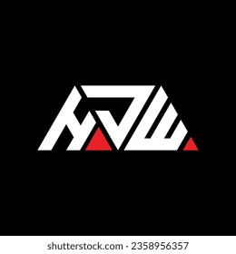 HJW triangle letter logo design with triangle shape. HJW triangle logo design monogram. HJW triangle vector logo template with red color. HJW triangular logo Simple, Elegant, and Luxurious design.