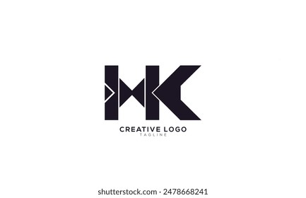 HK Abstractas inicial monograma letra alfabeto logo diseño