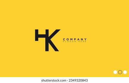 HK Alphabet letters Initials Monogram logo KH, H and K
