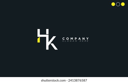 Letras alfabéticas de HK Iniciales Logotipo de monograma KH, H y K