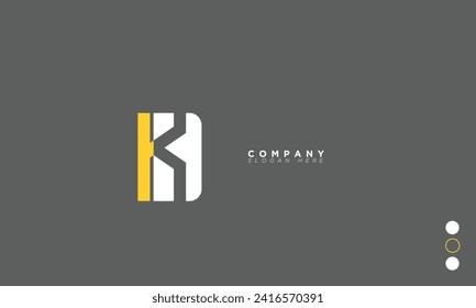  Letras alfabéticas de HK Iniciales Logotipo de monograma KH, H y K