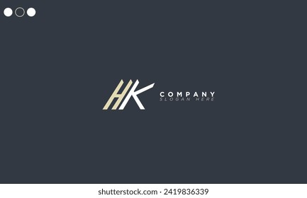  HK Alphabet letters Initials Monogram logo KH, H and K