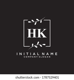 HK Beauty vector initial logo, handwriting logo of initial signature, wedding, fashion, jewerly, boutique, floral and botanical with creative template for any company or business.