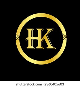 HK branding logo golden colour with sercle 