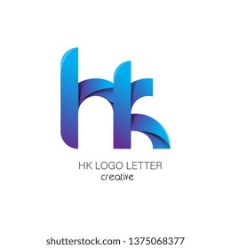 hk circle lowercase design of alphabet letter combination with infinity suitable as a logo for a company or business - Vector