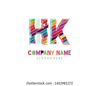 HK Full color initial logo vector
