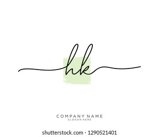 HK H K Initial handwriting logo template