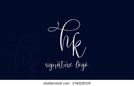HK H K Initial handwriting logo vector
