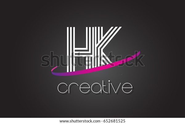 Hk H K Letter Logo Lines Stock Vector Royalty Free 652681525