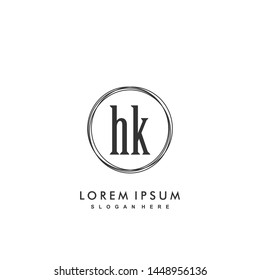 HK Initial beauty monogram logo vector