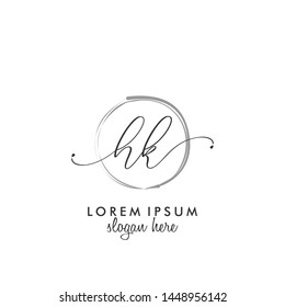 HK Initial beauty monogram logo vector