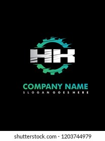 HK Initial with gear template vector