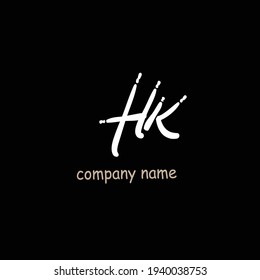Hk Initial handwriting or handwritten logo for identity with beauty monogram and elegant logo design
