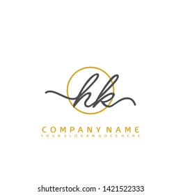 HK Initial handwriting logo concept