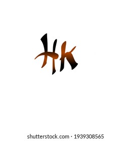 HK initial handwriting logo for identity