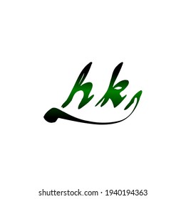 logotipo de escritura manual inicial de hk para identidad
