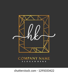 HK Initial Handwriting logo template vector