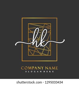 HK Initial Handwriting logo template vector