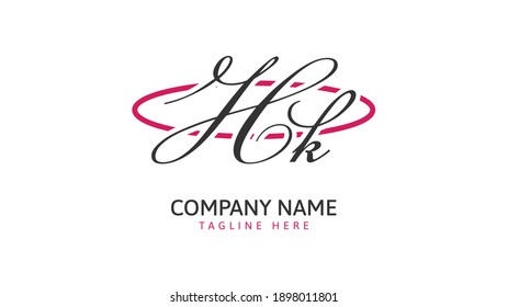 Hk Initial handwriting logo vector