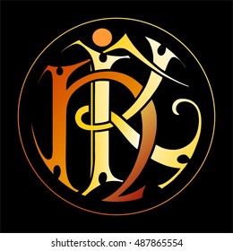 hk, initial, hik, initial, hk, logo, icon design template elements, classic initials, monogram