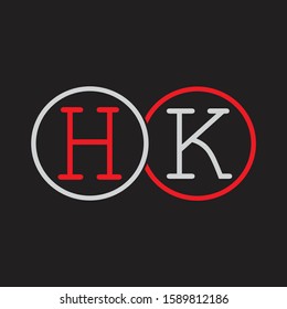 HK Initial letter linked circle capital monogram logo modern template