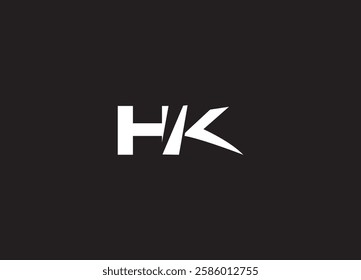 HK initial letter logo design and abstract logo