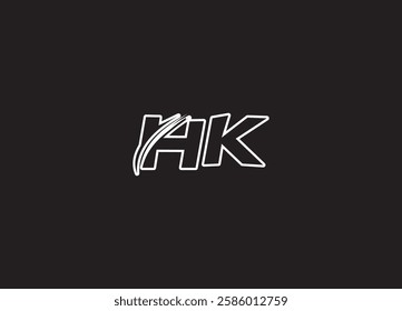 HK initial letter logo design and abstract logo