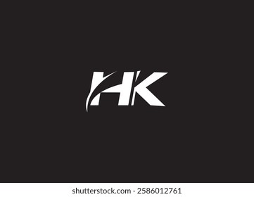 HK initial letter logo design and abstract logo