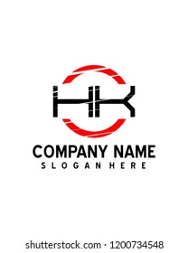 HK Initial logo with circle template vector