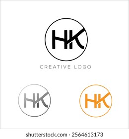 HK initial logo design icon