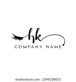 HK initial Logo lash logo eyelash vector modern