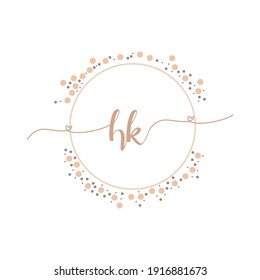 HK Initial monogram handwriting luxury illustration