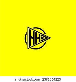 HK initial monogram logo with triangle style design