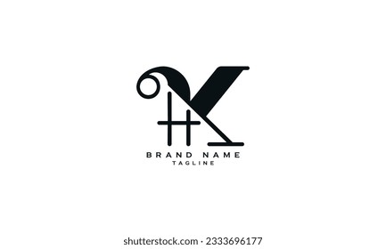 HK, KH, Abstract initial monogram letter alphabet logo design