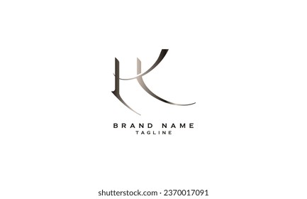 HK, KH, Abstract initial monogram letter alphabet logo design