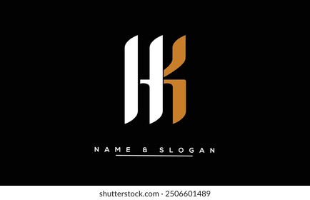 HK, KH Letras Abstractas Logo Monograma
