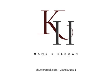 HK, KH Abstract Letters Logo Monogram