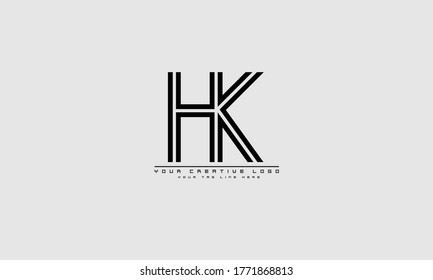 HK KH abstract vector logo monogram template