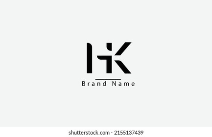 HK KH abstract vector logo monogram template