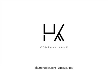 HK, KH Alphabet Letters Logo Monogram