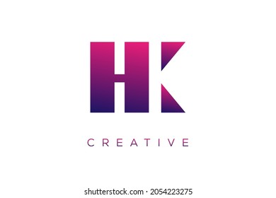 HK or KH Combination letter creative color alphabet company logo vector icon design