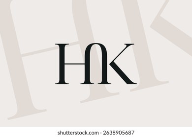 HK or KH letter logo icon design. Classic style luxury initials monogram.