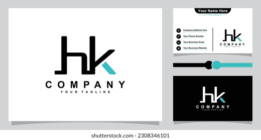 Plantilla de vector de diseño de logotipo inicial de la carta HK