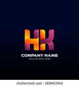 HK Letter initial Logo Vector With colorful, logo for media business