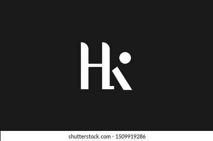 HK Letter Logo Design with Creative Modern Trendy Typography