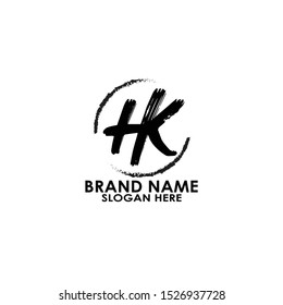 hk letter logo design vector with icon circle