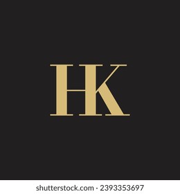 HK Letter Logo, Monogram, H and K Monogram, Design, HK Initials Letter,

