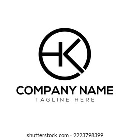 HK letter mark round logo design - icon design - abstract logo design