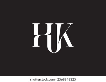 HK Logo Design Template Vector Graphic Branding Element.
